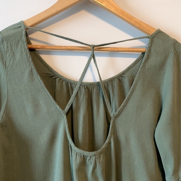 Aerie Peasant Green Oversized Scoop Back Dress Size Small - Picture 12 of 16
